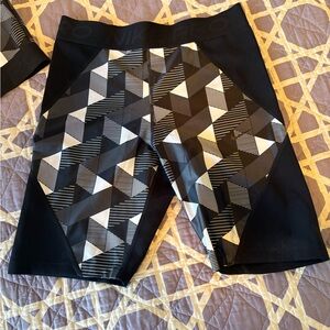 Nike Black and White Geometric Athletic Shorts